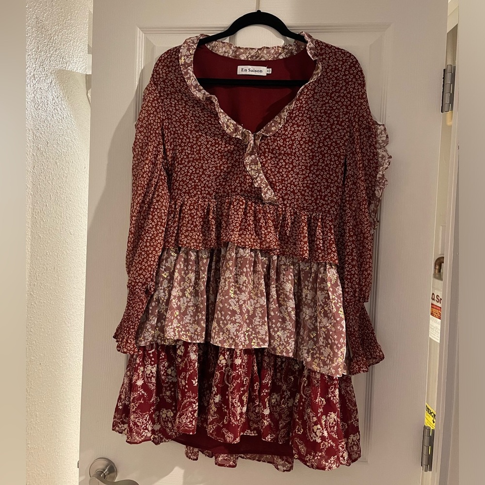 En Saison Floral Tiered Mini Dress